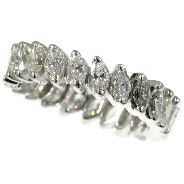 Estate white gold eternity band with marquise cut diamonds